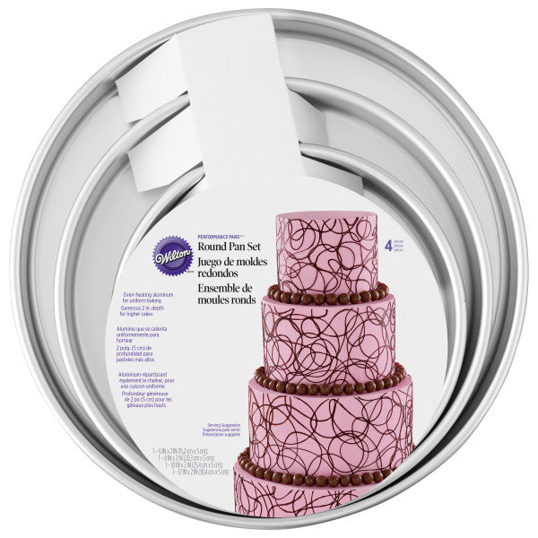 Wilton Round Cake Pan Set – 4 Piece – 6, 8, 10 and 12 Inch