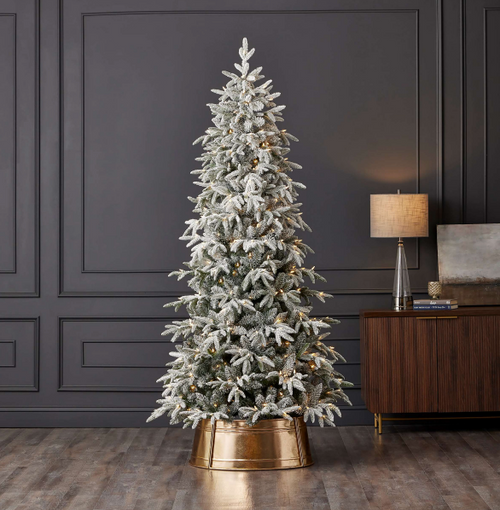 7.5' Shadow Woods Flocked Spruce Warm White LED