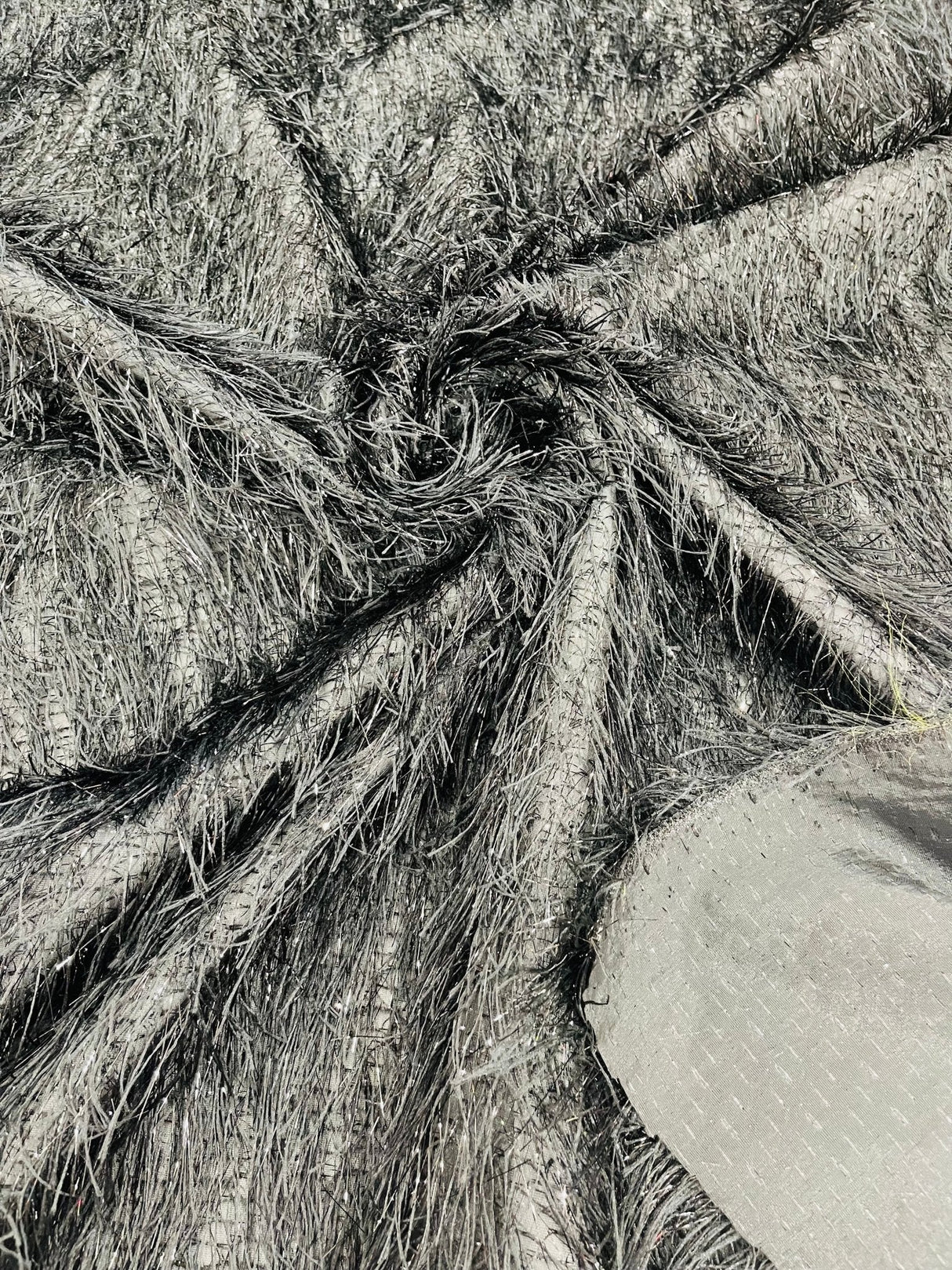 Shaggy Jacquard Faux Ostrich Eye Lash Faux Fur Fabric - 54" Wide, Multi Color (1 Yard)