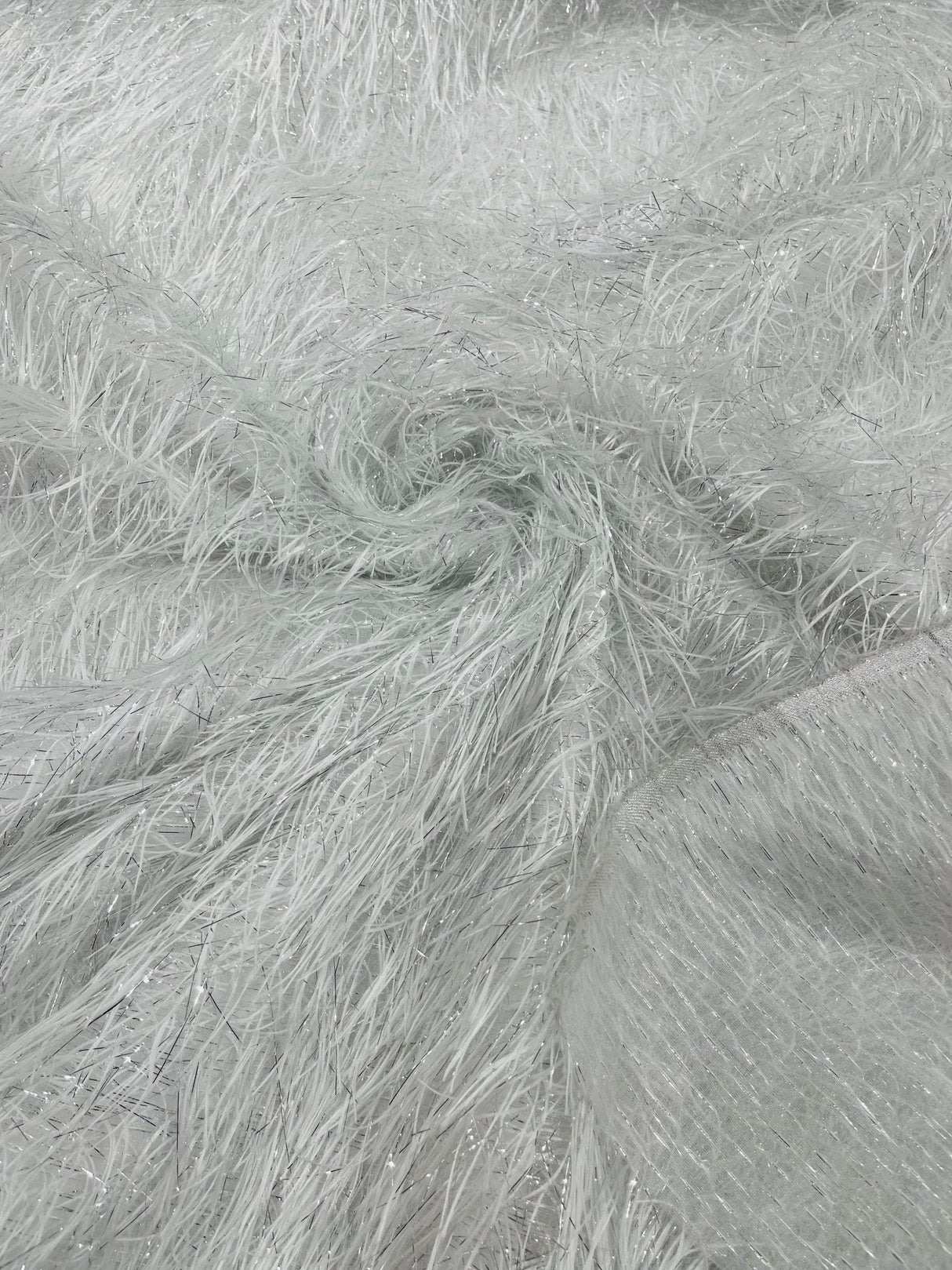 Shaggy Jacquard Faux Ostrich Eye Lash Faux Fur Fabric - 54" Wide, Multi Color (1 Yard)