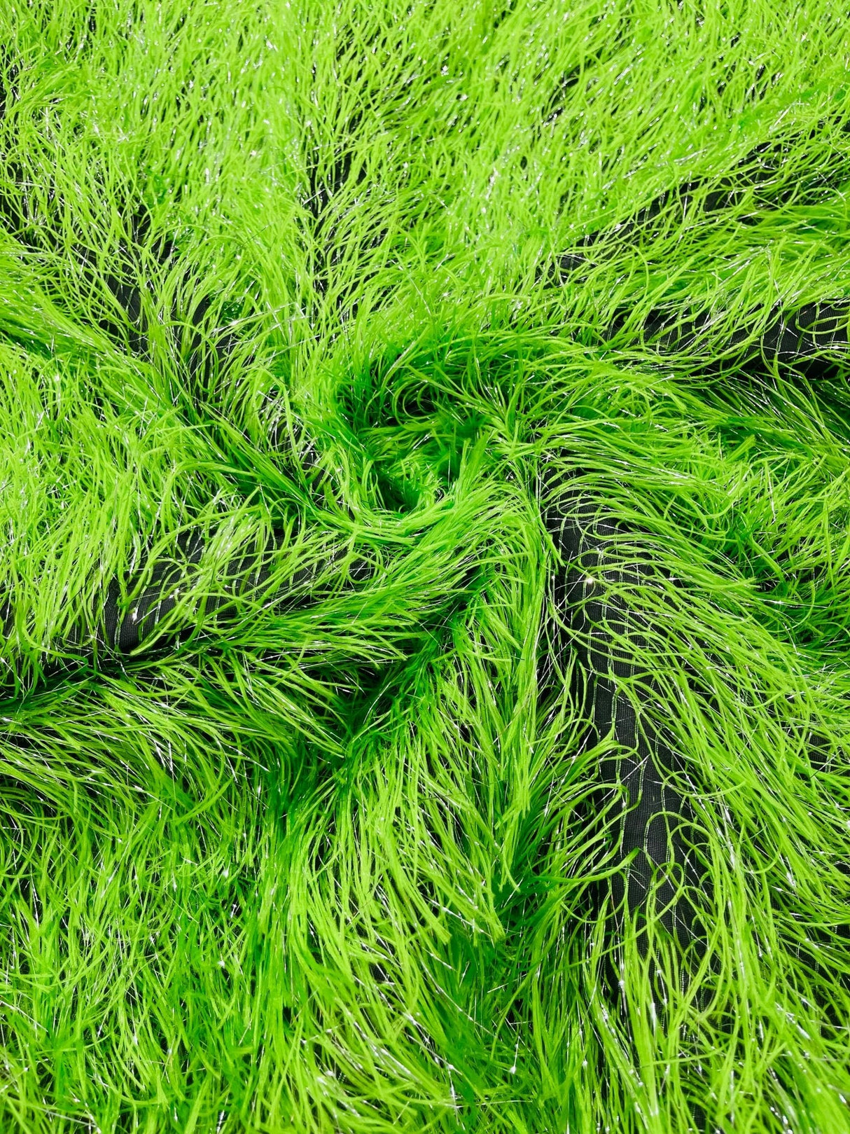 Shaggy Jacquard Faux Ostrich Eye Lash Faux Fur Fabric - 54" Wide, Multi Color (1 Yard)