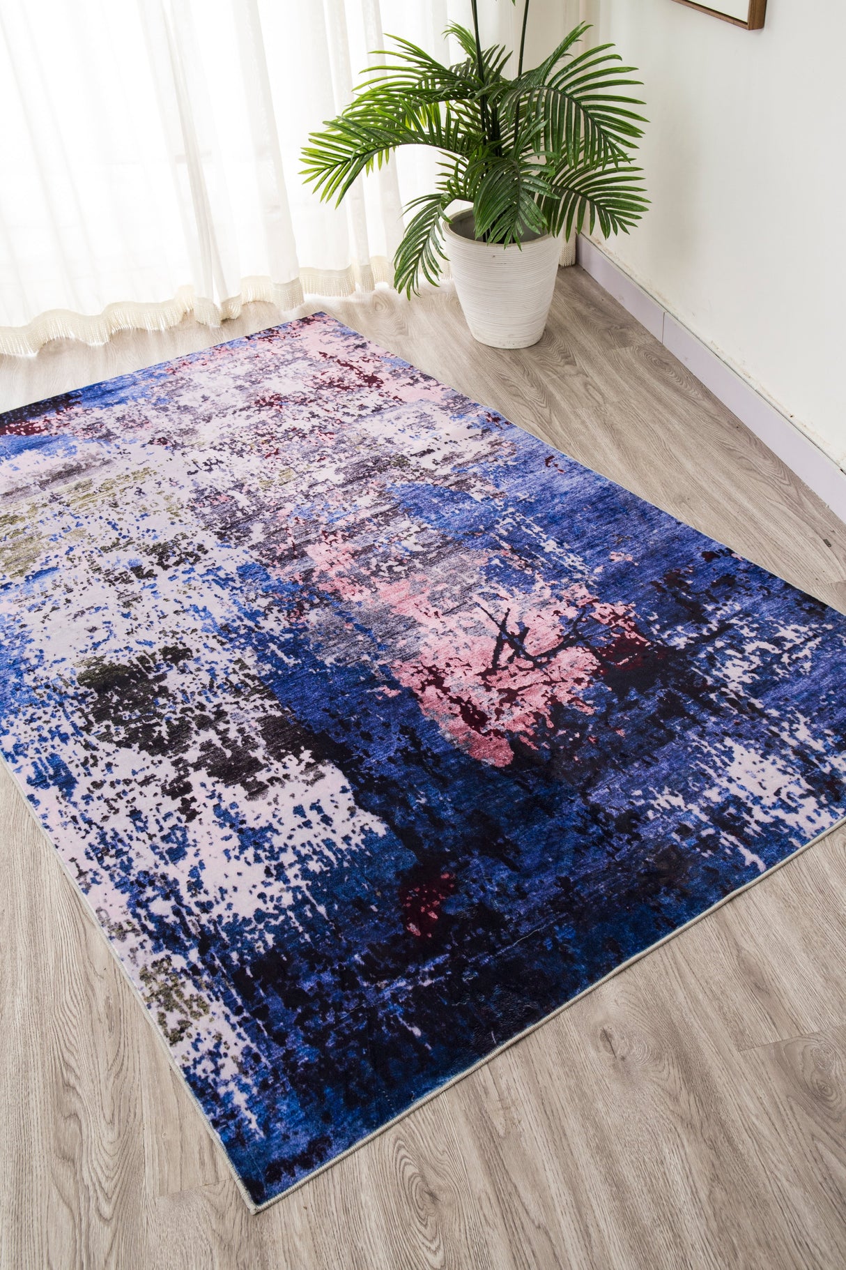 SHAH-22 Polyester Area Rug Fabric - Foldable Anti-Slip, 5' X 8' (1 Piece)