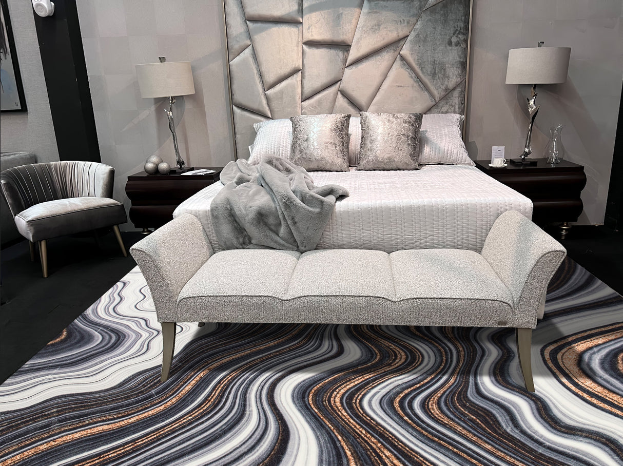 SHAH-27 Polyester Fabric - Foldable Anti-Slip Area Rug, 5' X 8' And 8' X 11' (1 Piece)