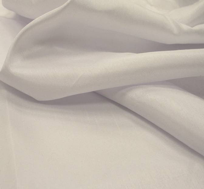 Shantung Slub Polyester Fabric - Solid White, 58/60" Width
