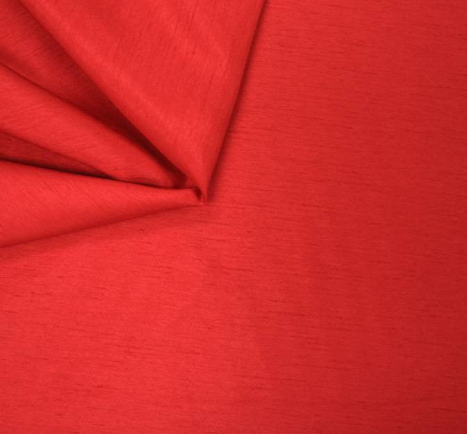 Shantung Slub Solid Red Polyester Fabric - Red Solid, 58/60" Width (1 Yard)
