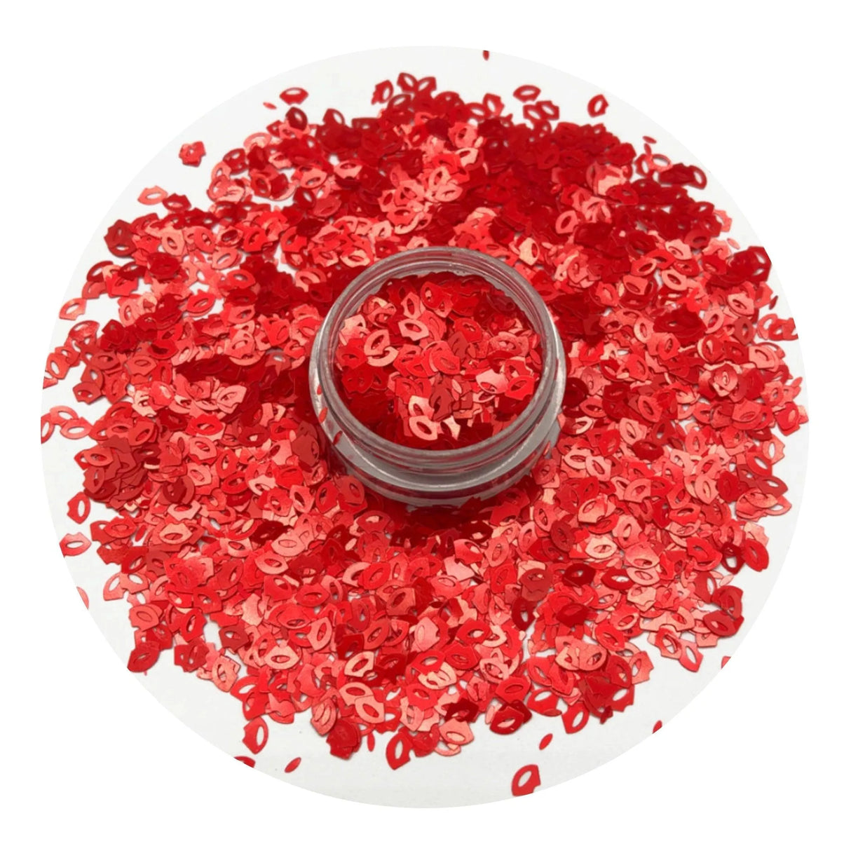 Shaped Glitter Valentine - Lips Fancy Red (2 oz Bag)