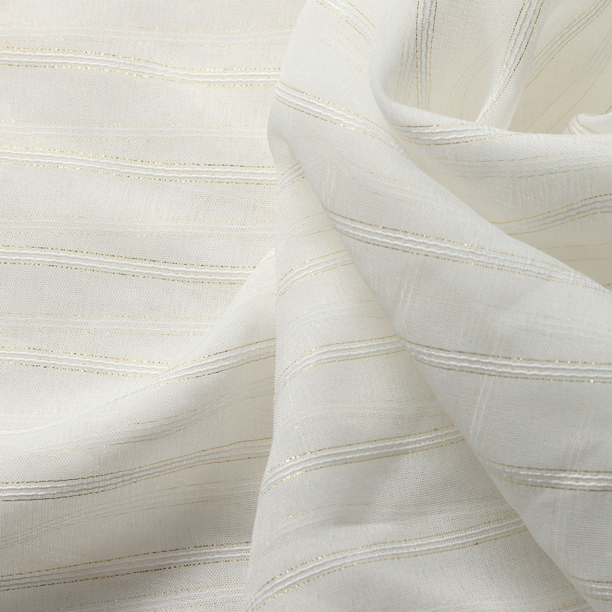 Sheer Drapery Fabric Stripe Embroidered 110" Polyester