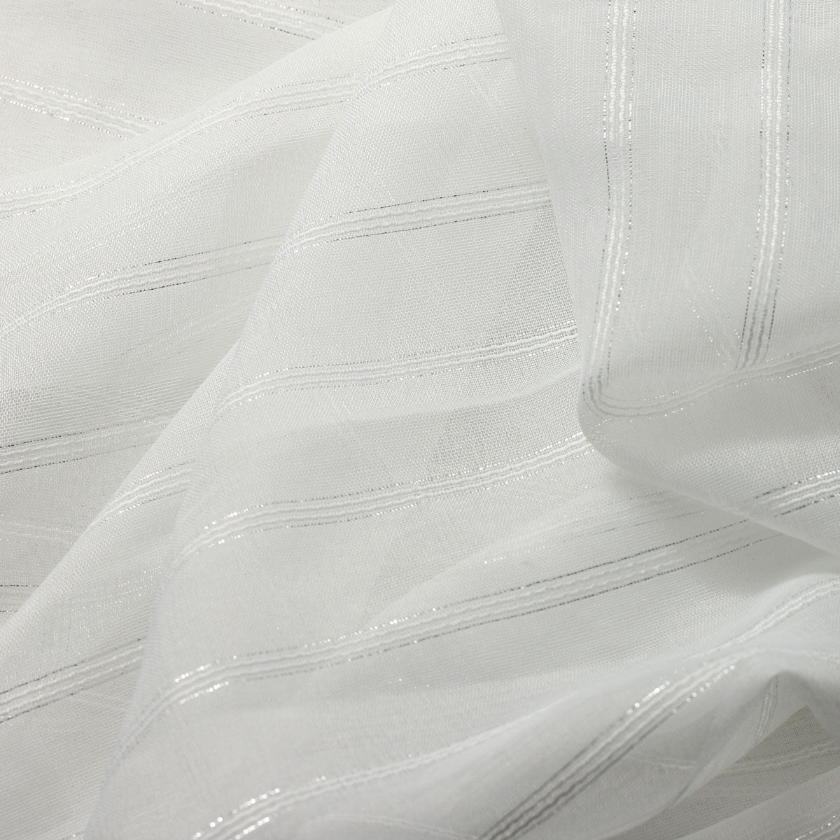 Sheer Drapery Fabric Stripe Embroidered 110" Polyester