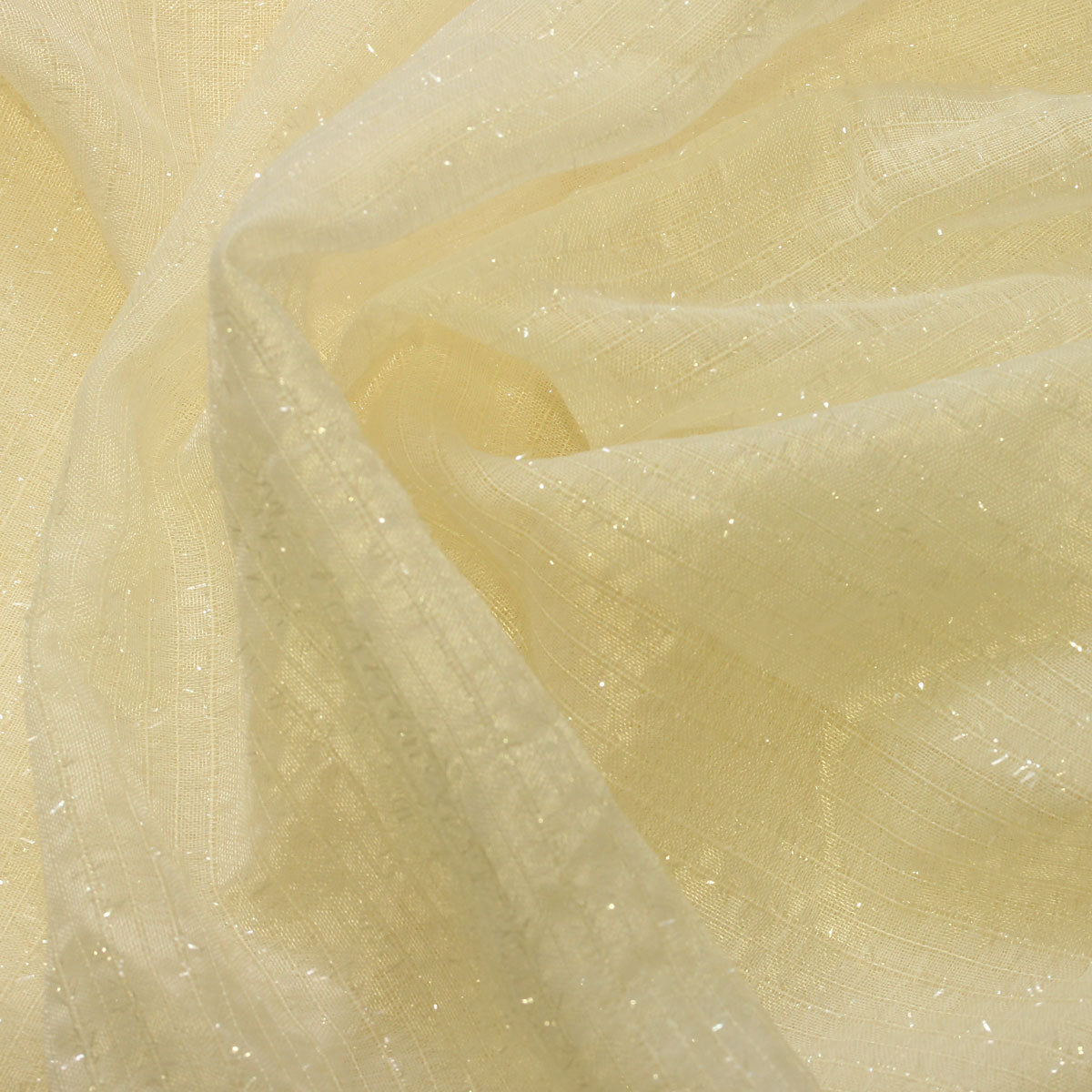 Sheer Polyester Drapery Fabric 110" Gray Ivory White