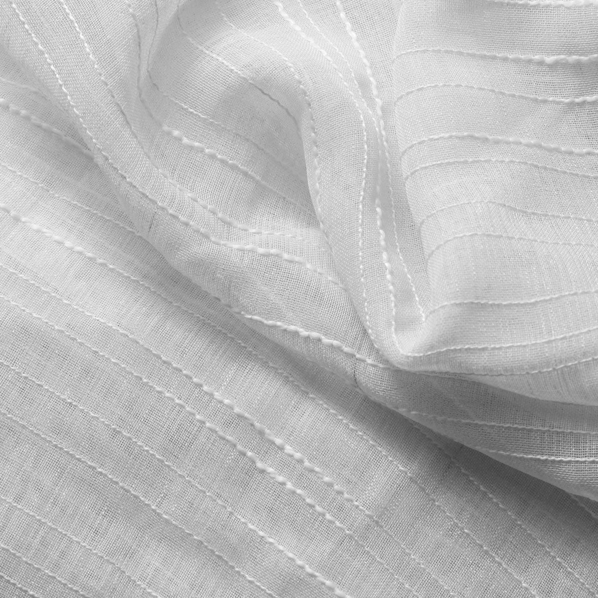 Sheer Drapery Fabric Stripe Embroidered 110" Polyester