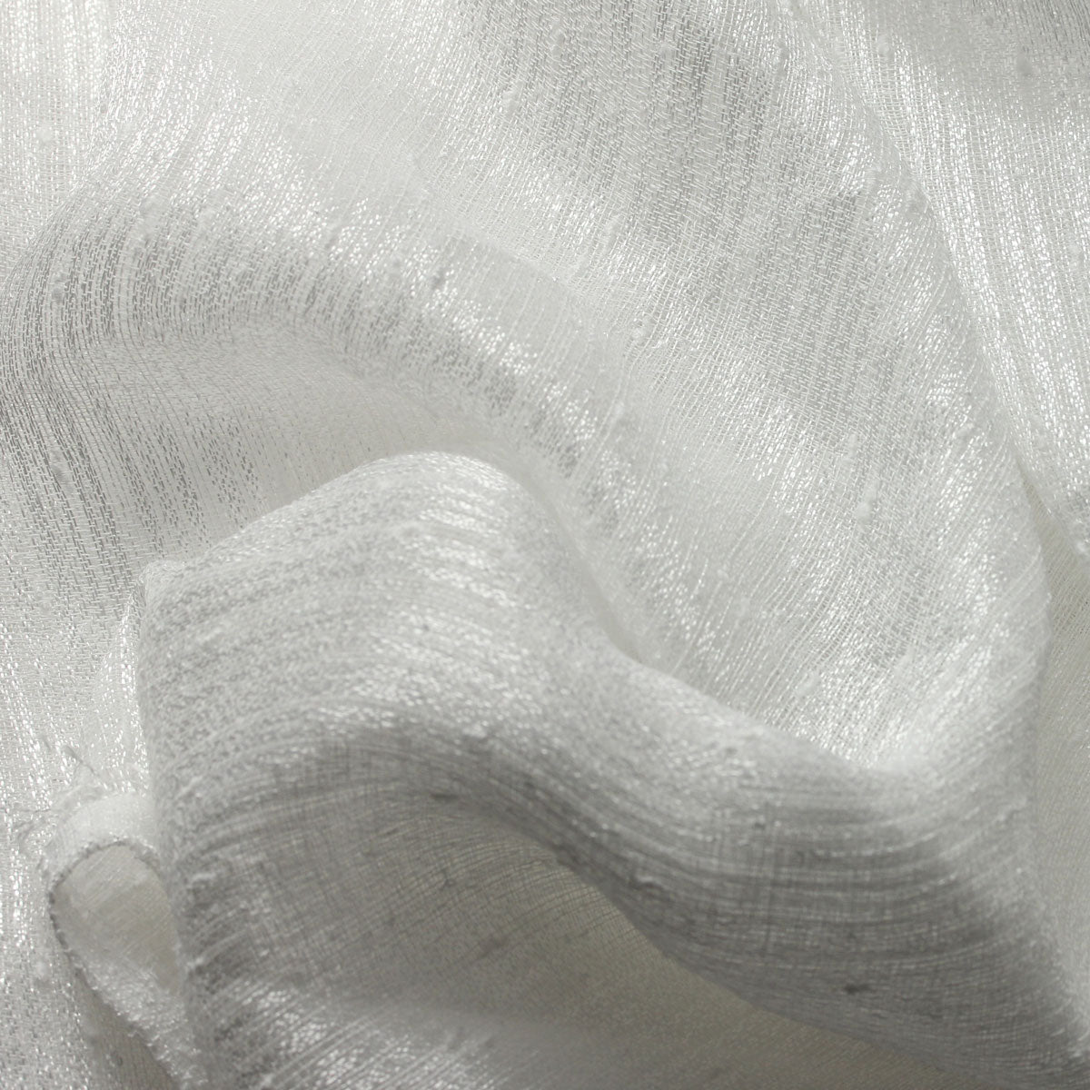 Sheer Polyester Drapery Fabric 110" Gray Ivory White