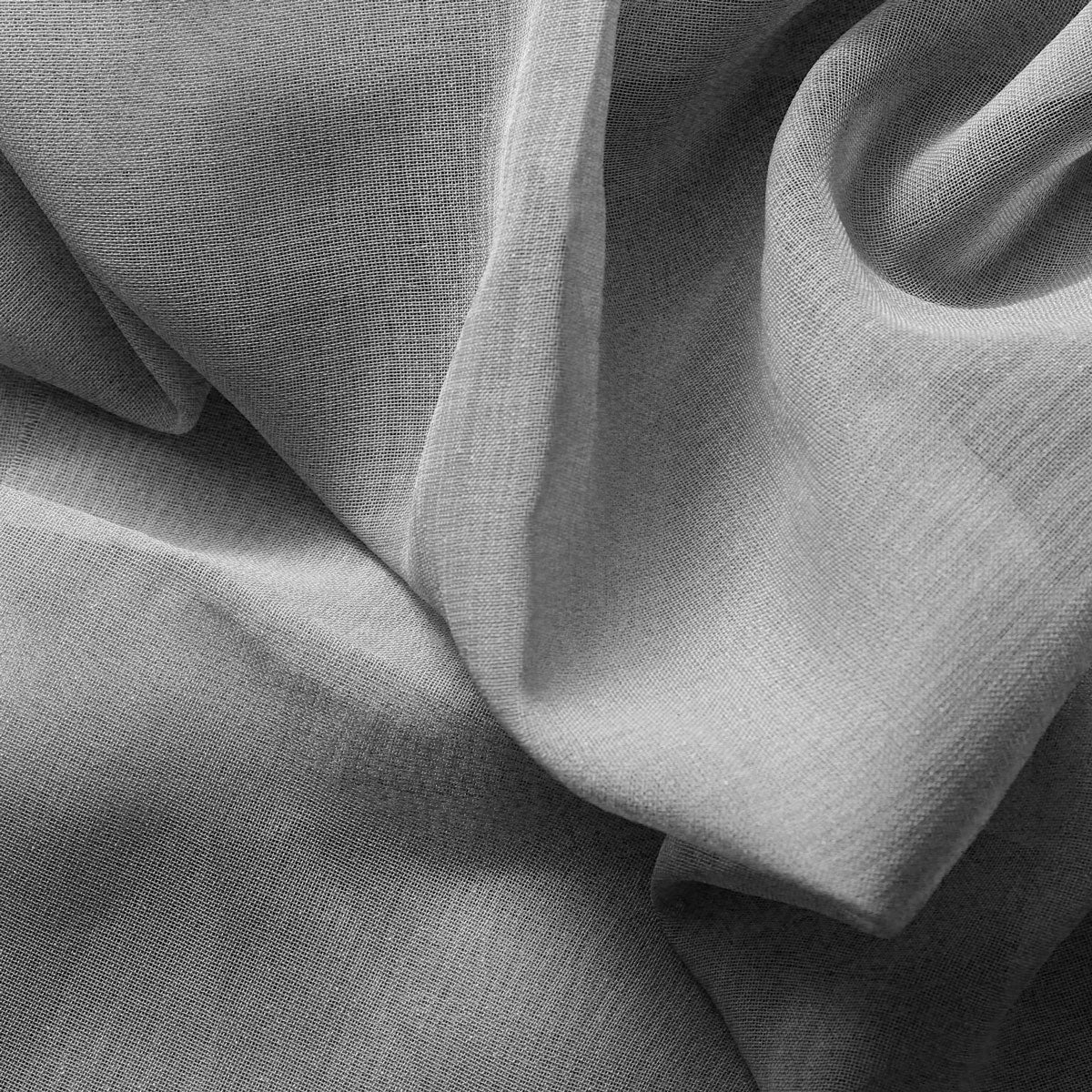 Sheer Polyester Drapery Fabric 110" Gray Ivory White