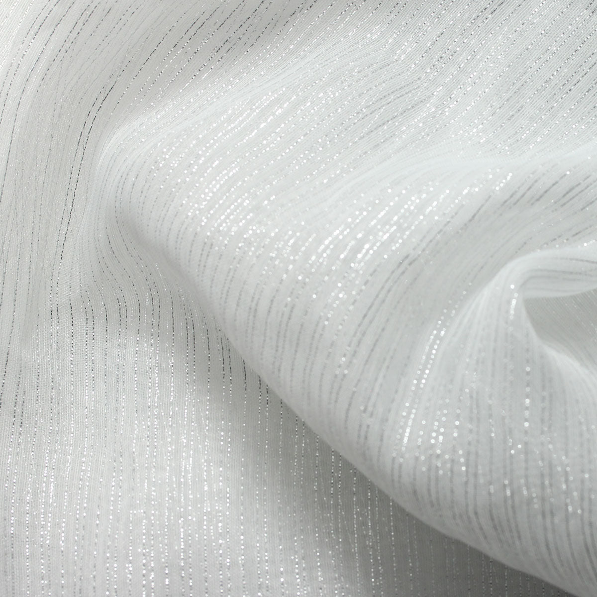 Sheer Drapery Fabric Stripe Embroidered 110" Polyester