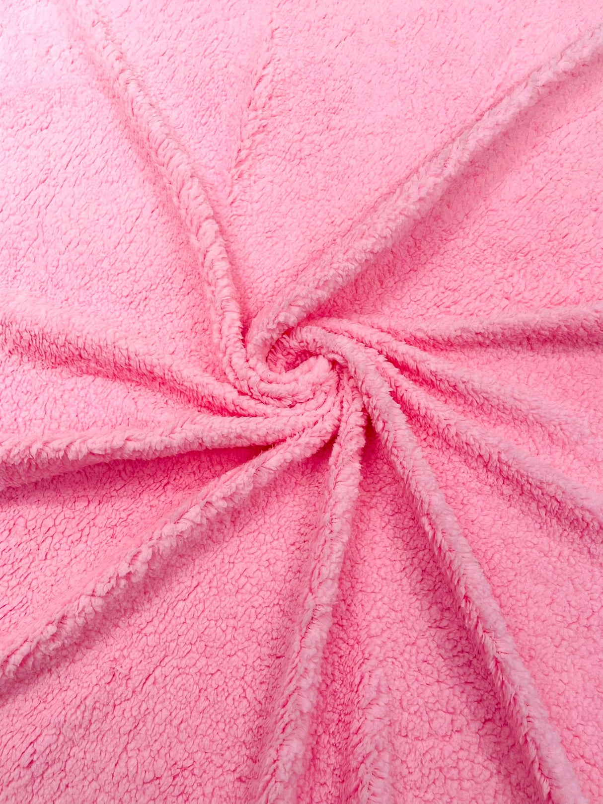 Sherpa Faux Fur Fleece Polyester Fabric - 58" Width, 15% Vertical Stretch, 280 GSM, Abrasion Resistant (1 Yard)