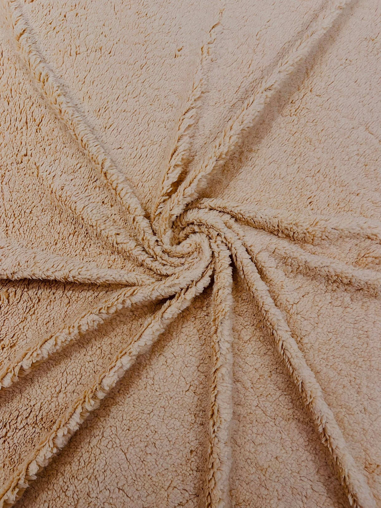 Sherpa Faux Fur Fleece Polyester Fabric - 58" Width, 15% Vertical Stretch, 280 GSM, Abrasion Resistant (1 Yard)