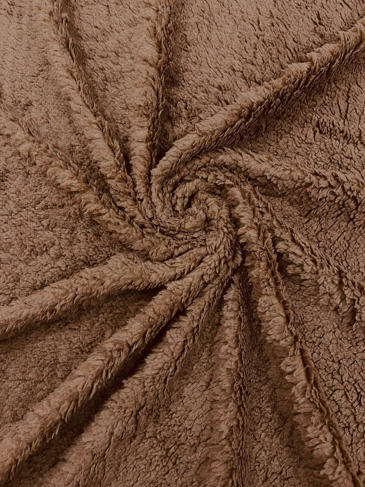 Sherpa Faux Fur Fleece Polyester Fabric - 58" Width, 15% Vertical Stretch, 280 GSM, Abrasion Resistant (1 Yard)