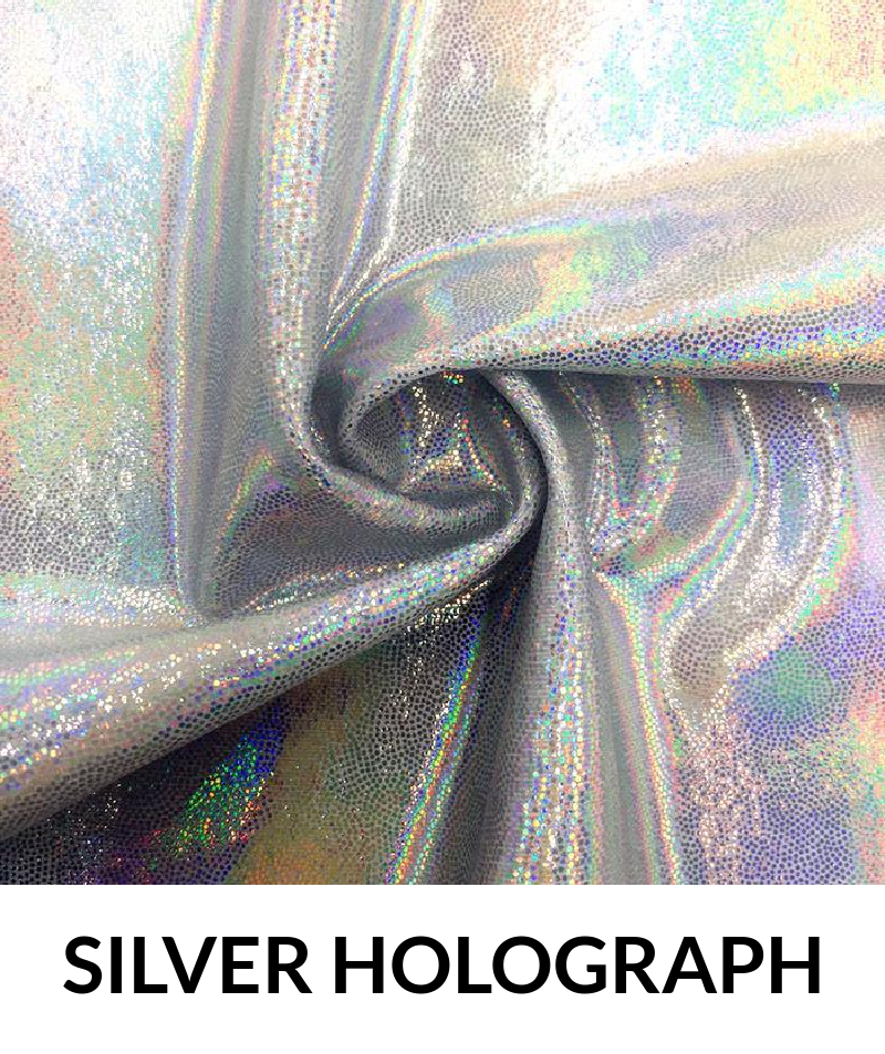 Fog Hologram/Holograph Poly Spandex Fabric - Hologram Metallic, Polyester Spandex Fabric