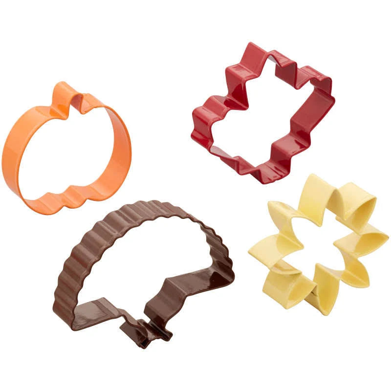 Wilton Pumpkin, Leaf, Turkey and flower Cookie Cutter Fall Set