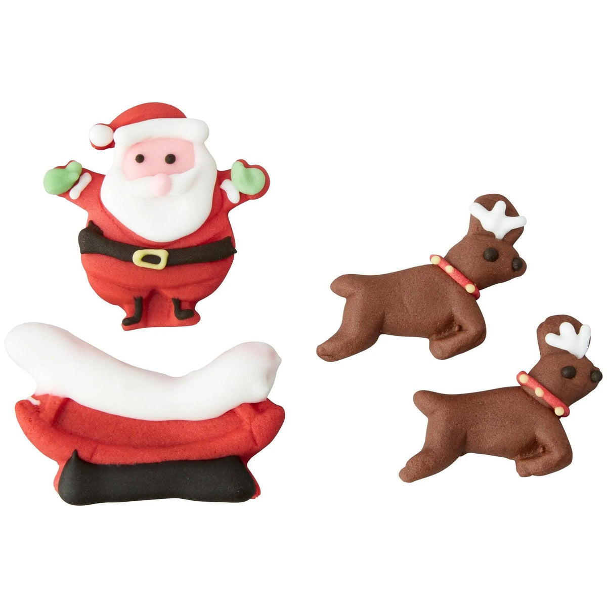 Wilton Santa and Sleigh Gingerbread House Icing Decorations – 4 Piece Set