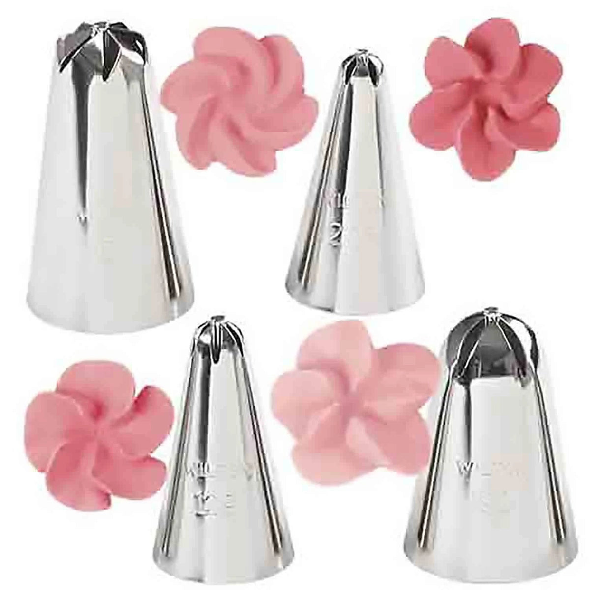 Wilton Cake Decorating Drop Flower Tips, 4-Piece Piping Tips Set