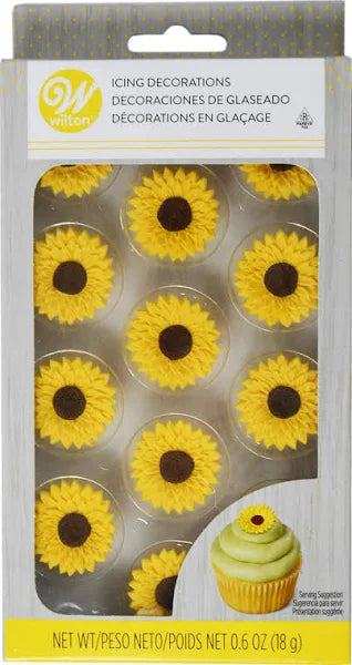 Wilton Sunflower Royal Icing Decorations – 12 Count