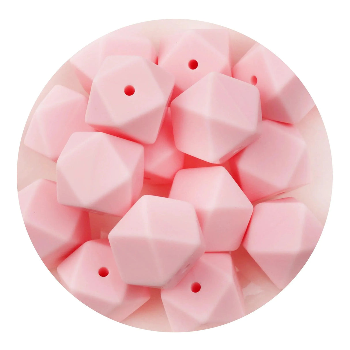 Silicone Bead Hexagon - Candy Pink (5 Beads - 14mm)