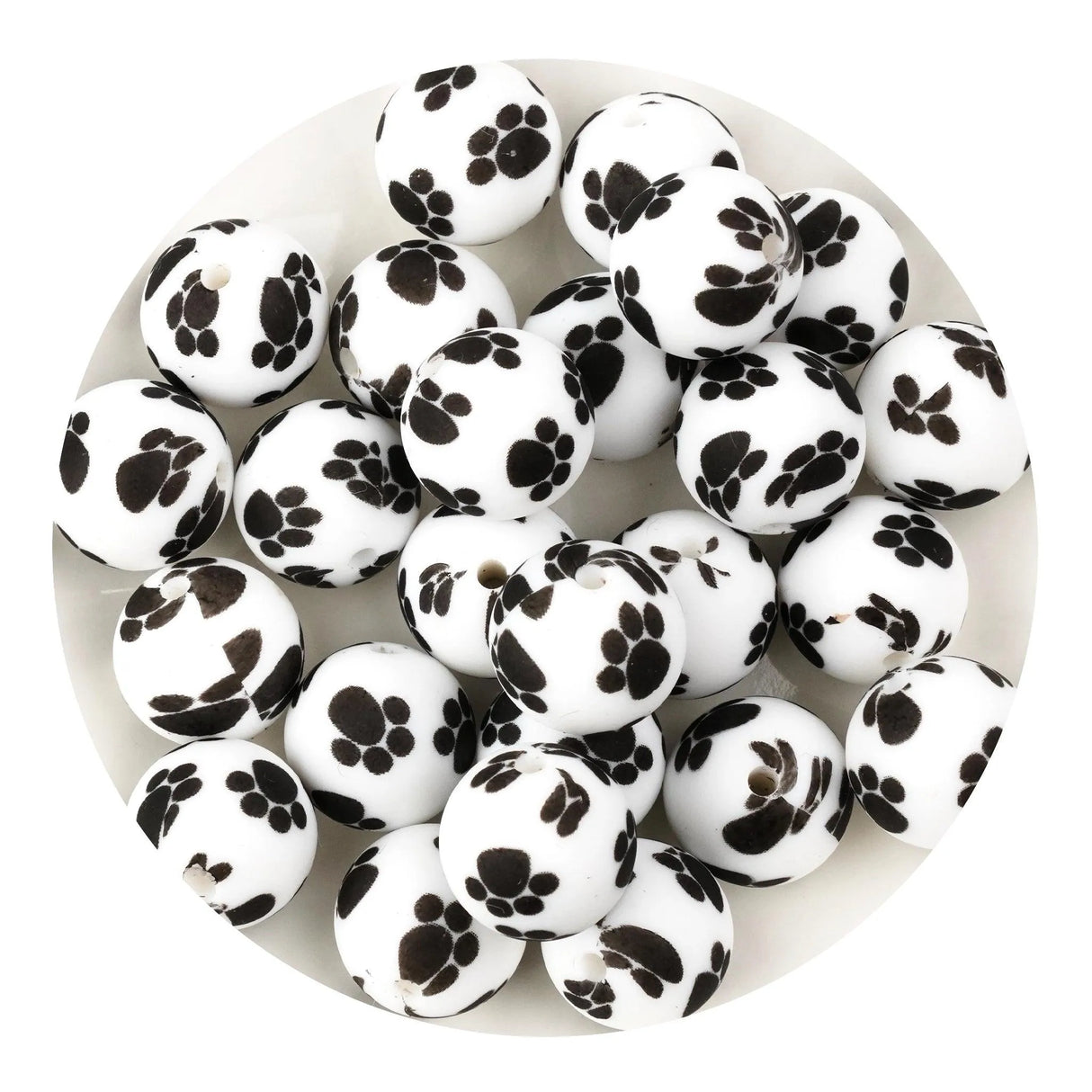 Silicone Bead Round - Bear Paw (5 Beads - 15mm)