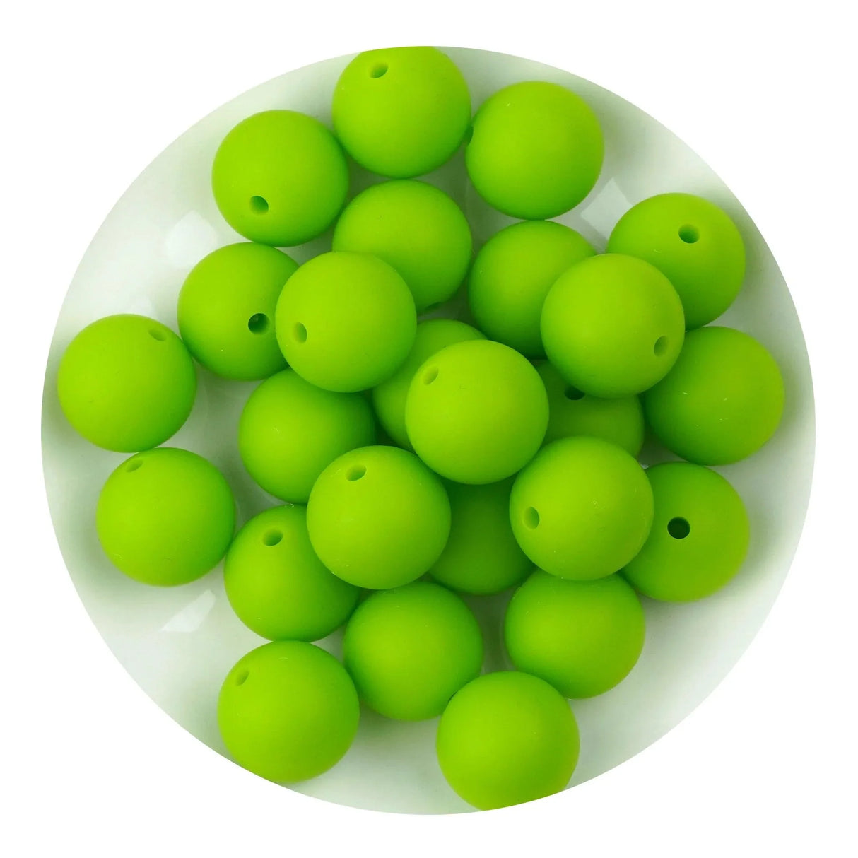 Silicone Bead Round - Chartreuse (5 Beads - 15mm)