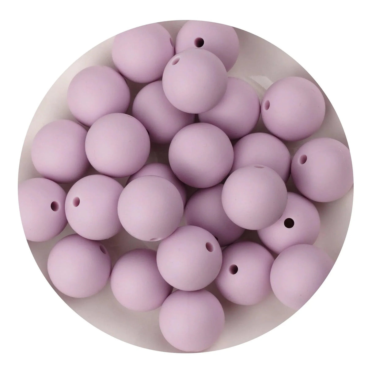 Silicone Bead Round - Lilac Purple (5 Beads - 15mm)