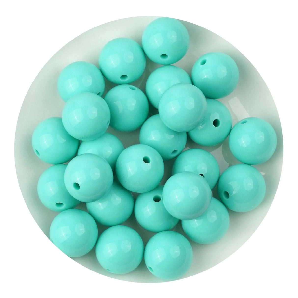 Silicone Bead Round - Liquid Mint (5 Beads - 15mm)