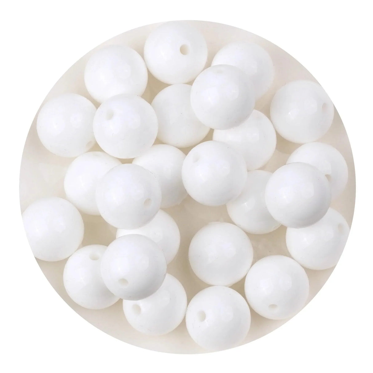 Silicone Bead Round - Liquid Snow (5 Beads - 15mm)
