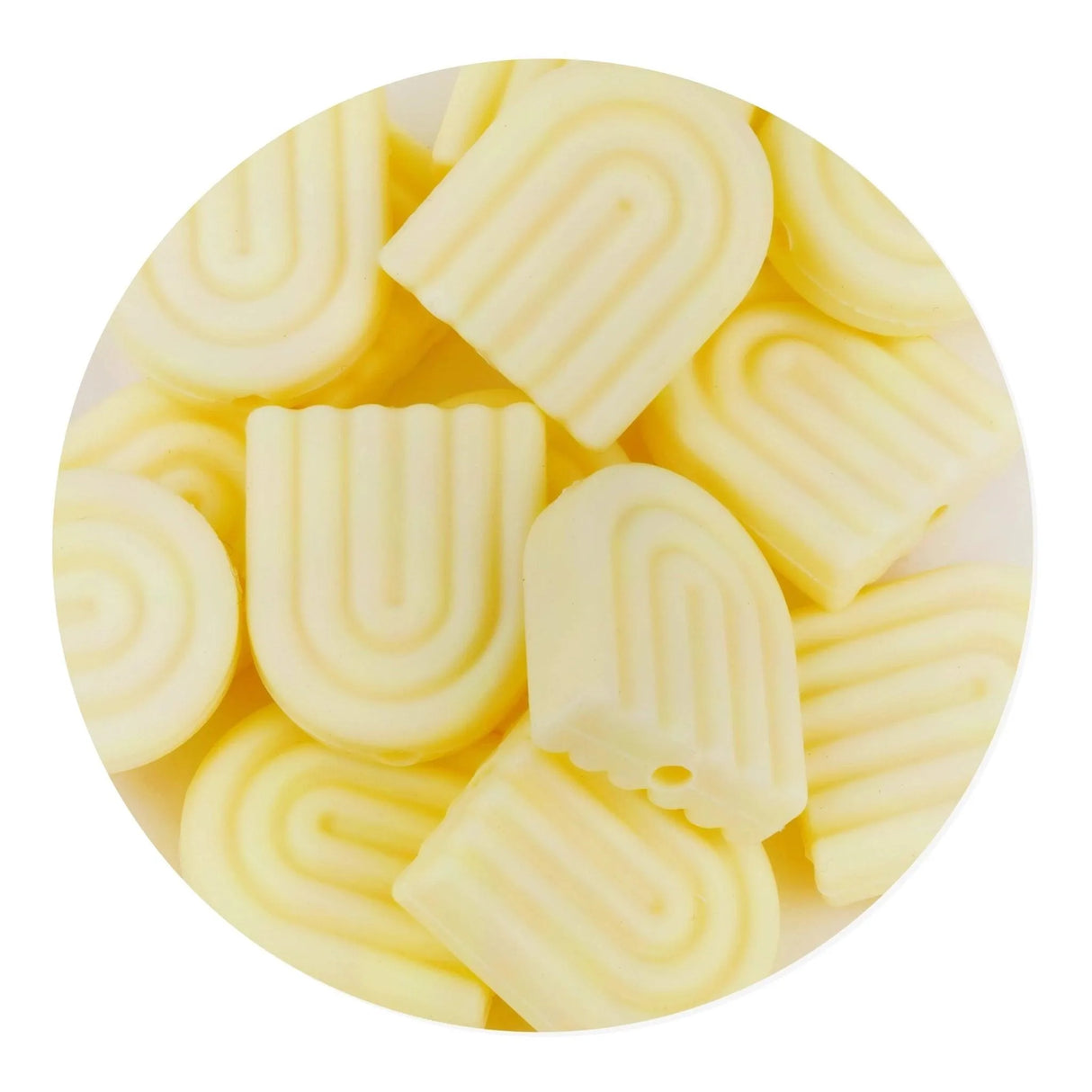 Silicone Focal Bead Arch - Cream Yellow (5 Beads)