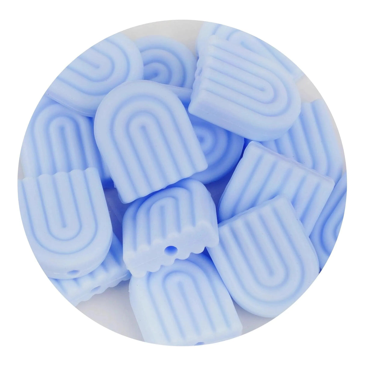 Silicone Focal Bead Arch - Pastel Blue (5 Beads)