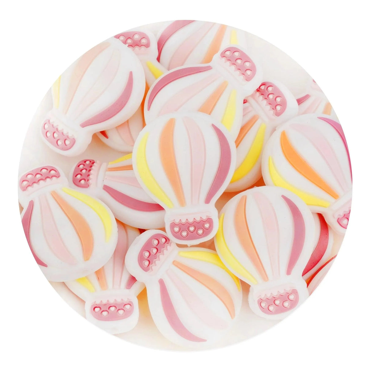 Silicone Focal Bead Balloon - Pink (5 Beads)