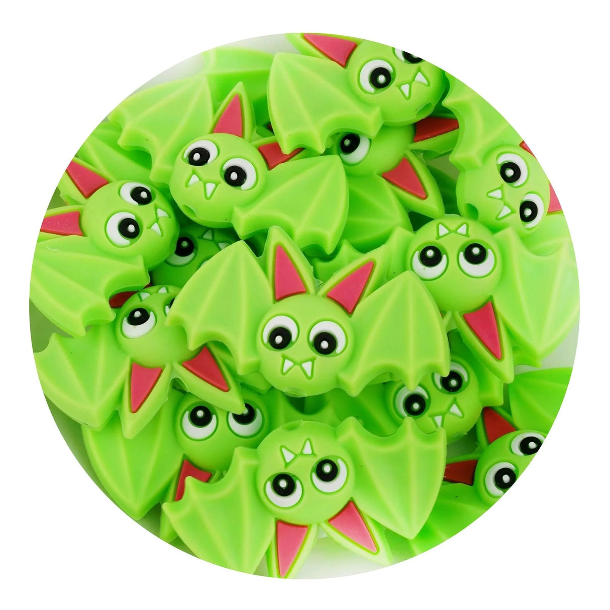 সিলিকন ফোকাল বিড ব্যাট - সবুজ (৫টি পুঁতি)