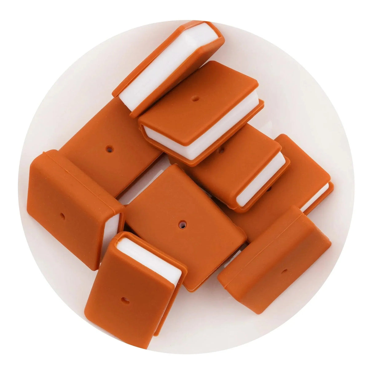 Silicone Focal Bead Book - Brown (5 Beads)