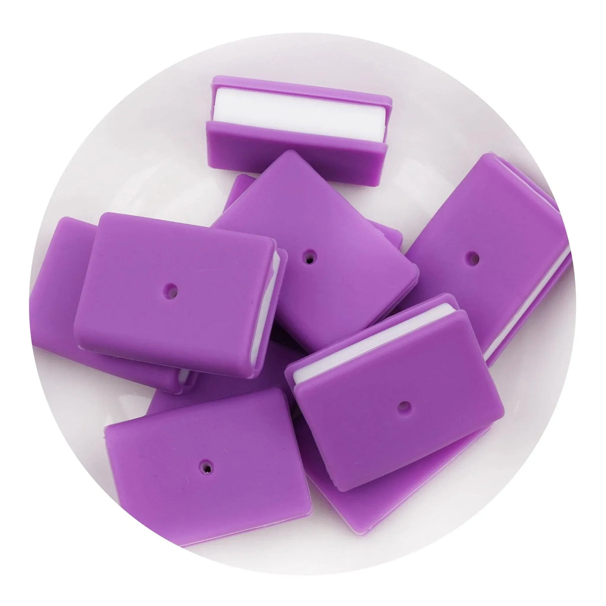 Silicone Focal Bead Book - Purple (5 Beads)