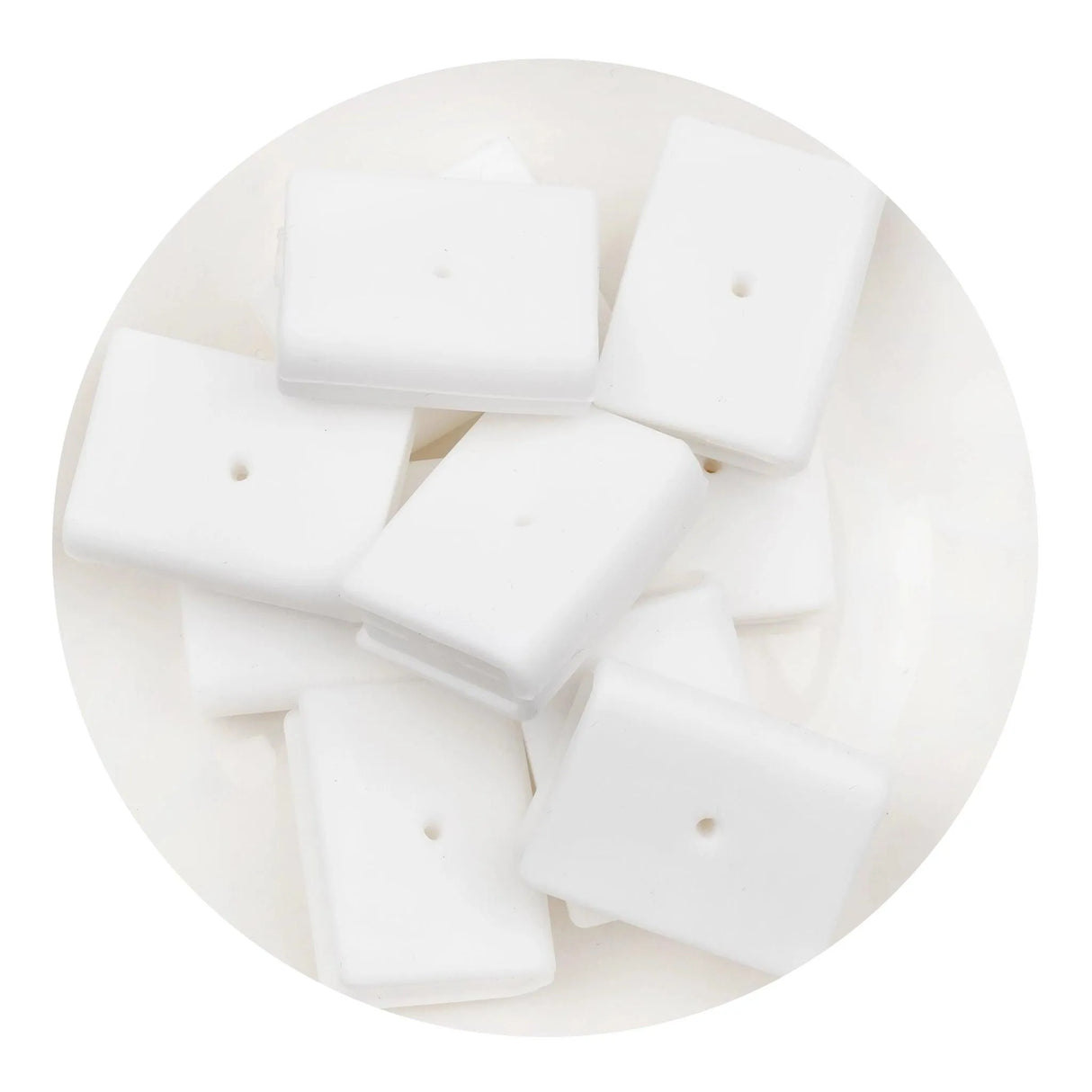Silicone Focal Bead Book - White (5 Beads)