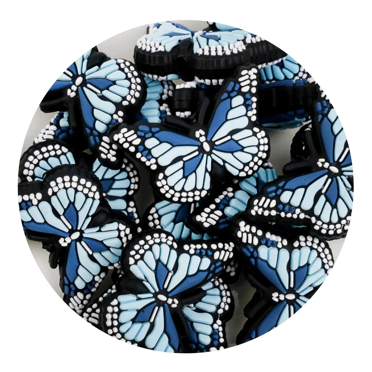 Silicone Focal Bead Butterfly - Blue (5 Beads)