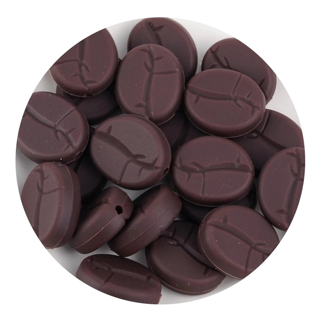 Silicone Focal Bead Coffee Beans - Brown (5 Beads)