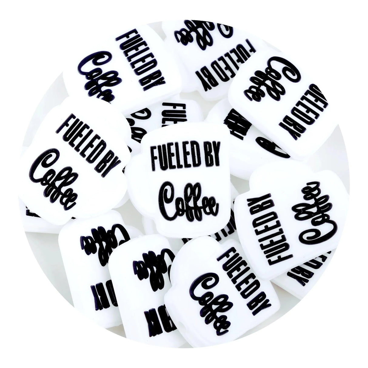 Silicone Focal Bead Coffee Fuel - White (5 Beads)