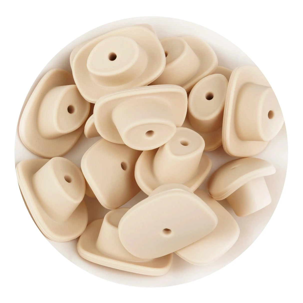 Silicone Focal Bead Cowboy Hat - Navajo White (5 Beads)