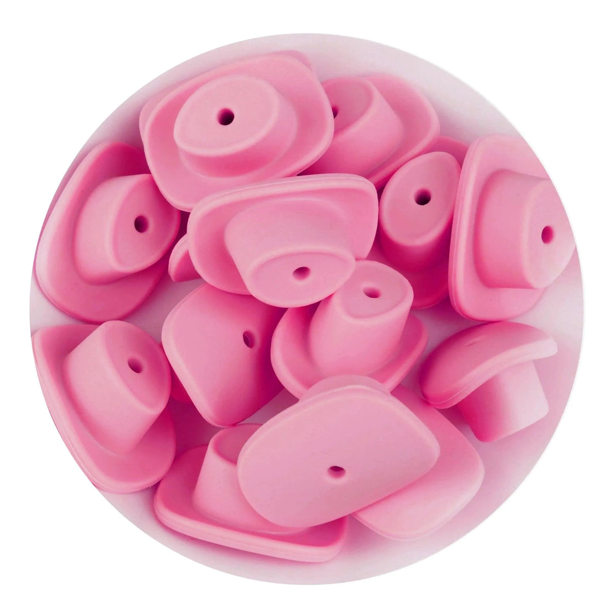 Silicone Focal Bead Cowboy Hat - Pink (5 Beads)
