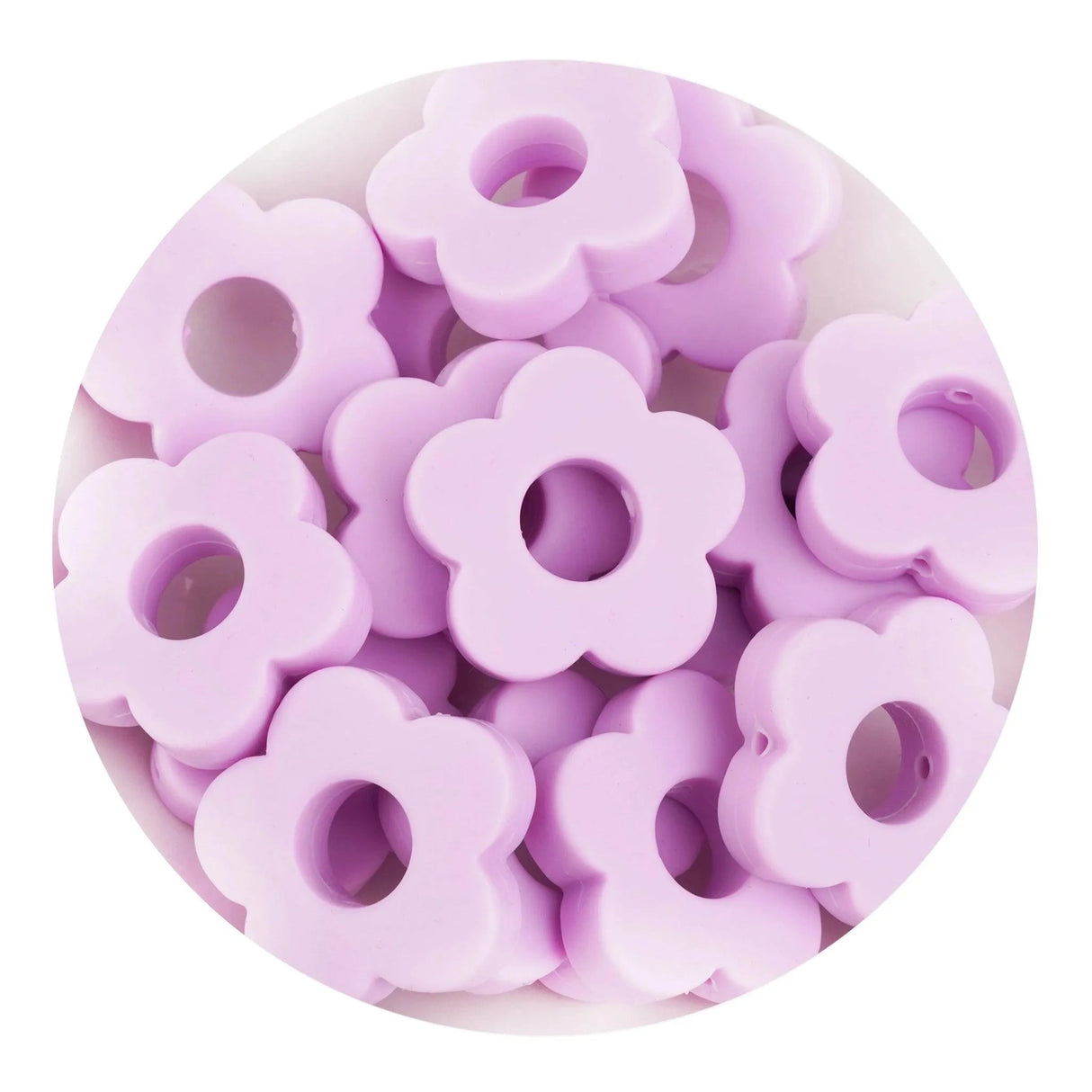 Silicone Focal Bead Flower - Lilac (5 Beads)