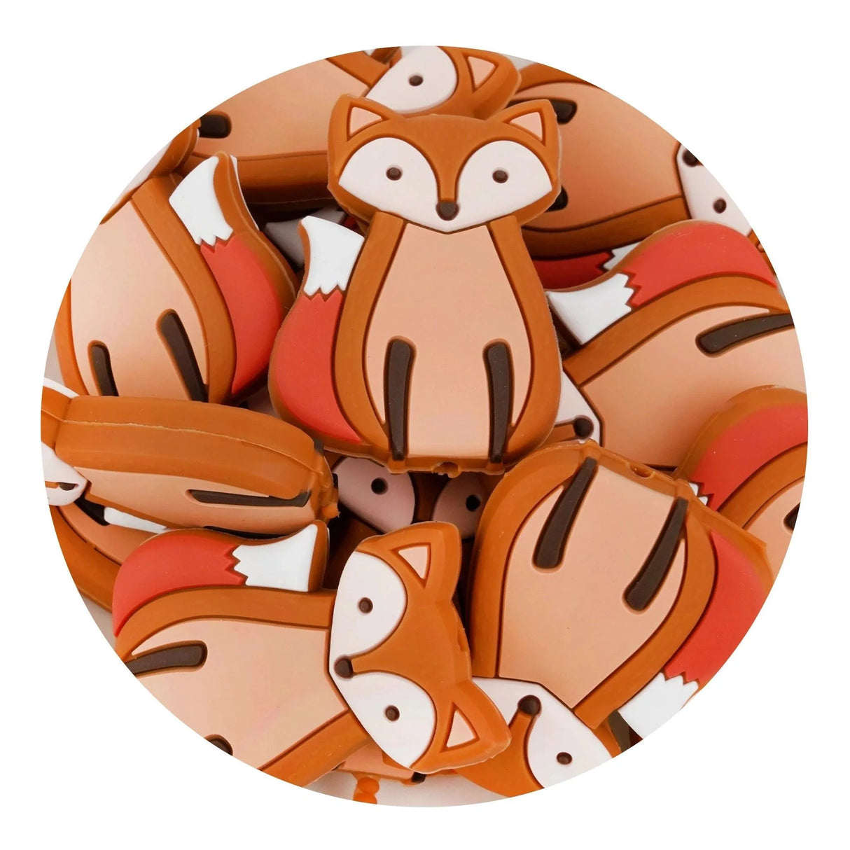 Silicone Focal Bead Fox - Amber (5 Beads)