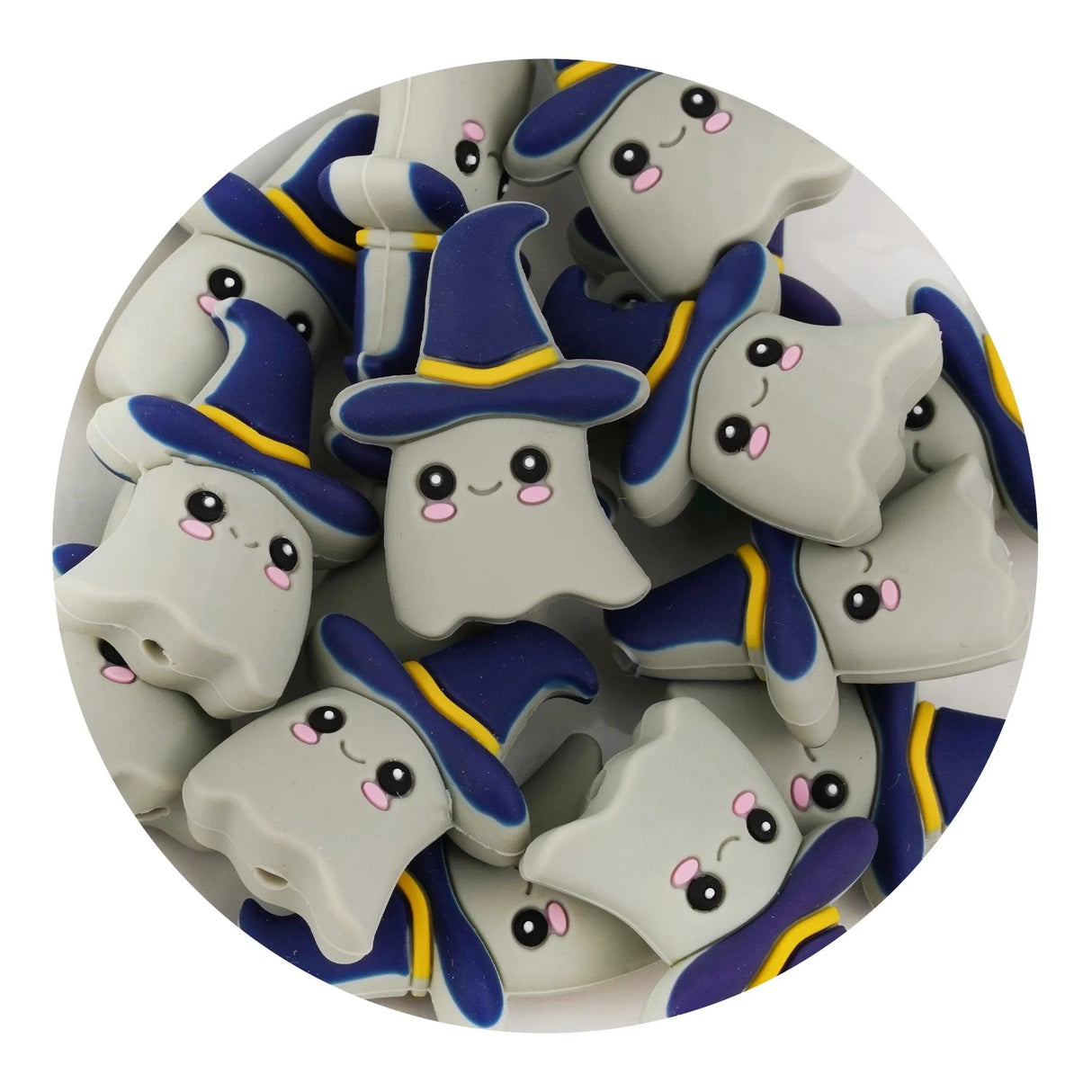 Silicone Focal Bead Ghost - Gray (5 Beads)