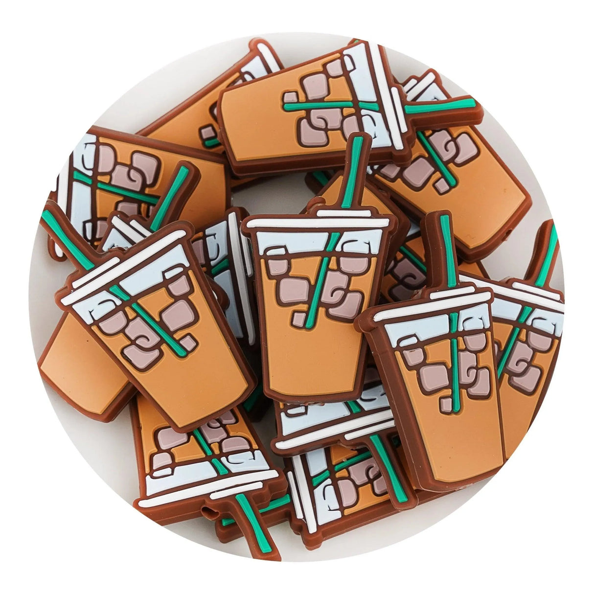 Silicone Focal Bead Ice Coffee - Brown (5 Beads)