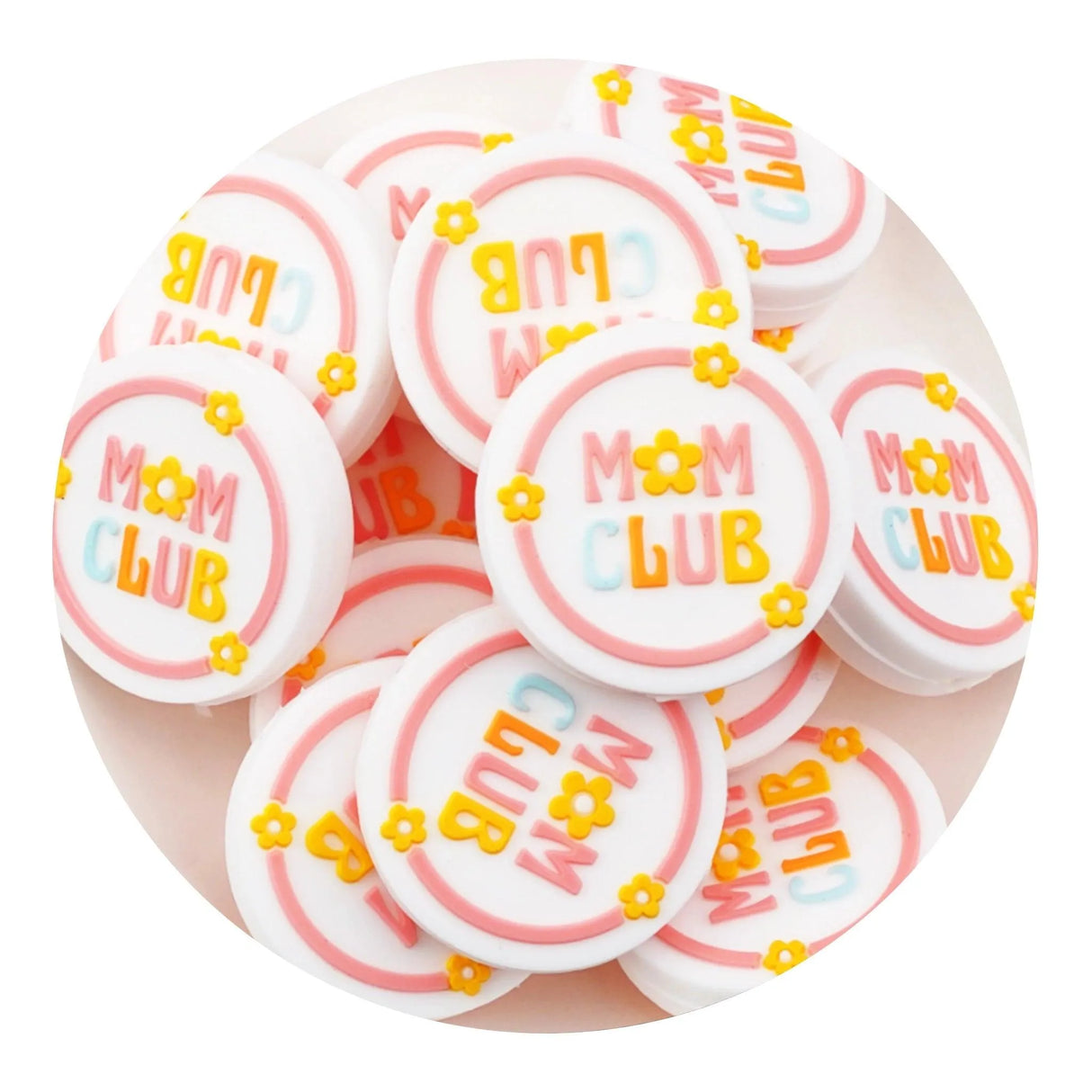 Silicone Focal Bead - Mom Club (5 Beads)