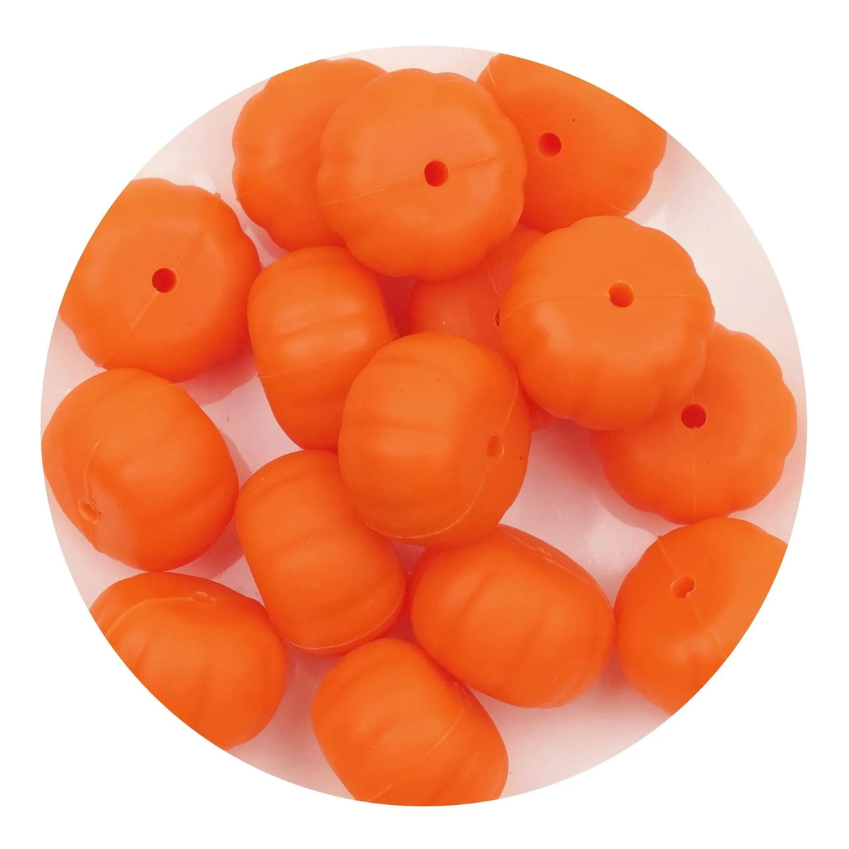 Silicone Focal Bead Pumpkin - Orange (5 Beads)