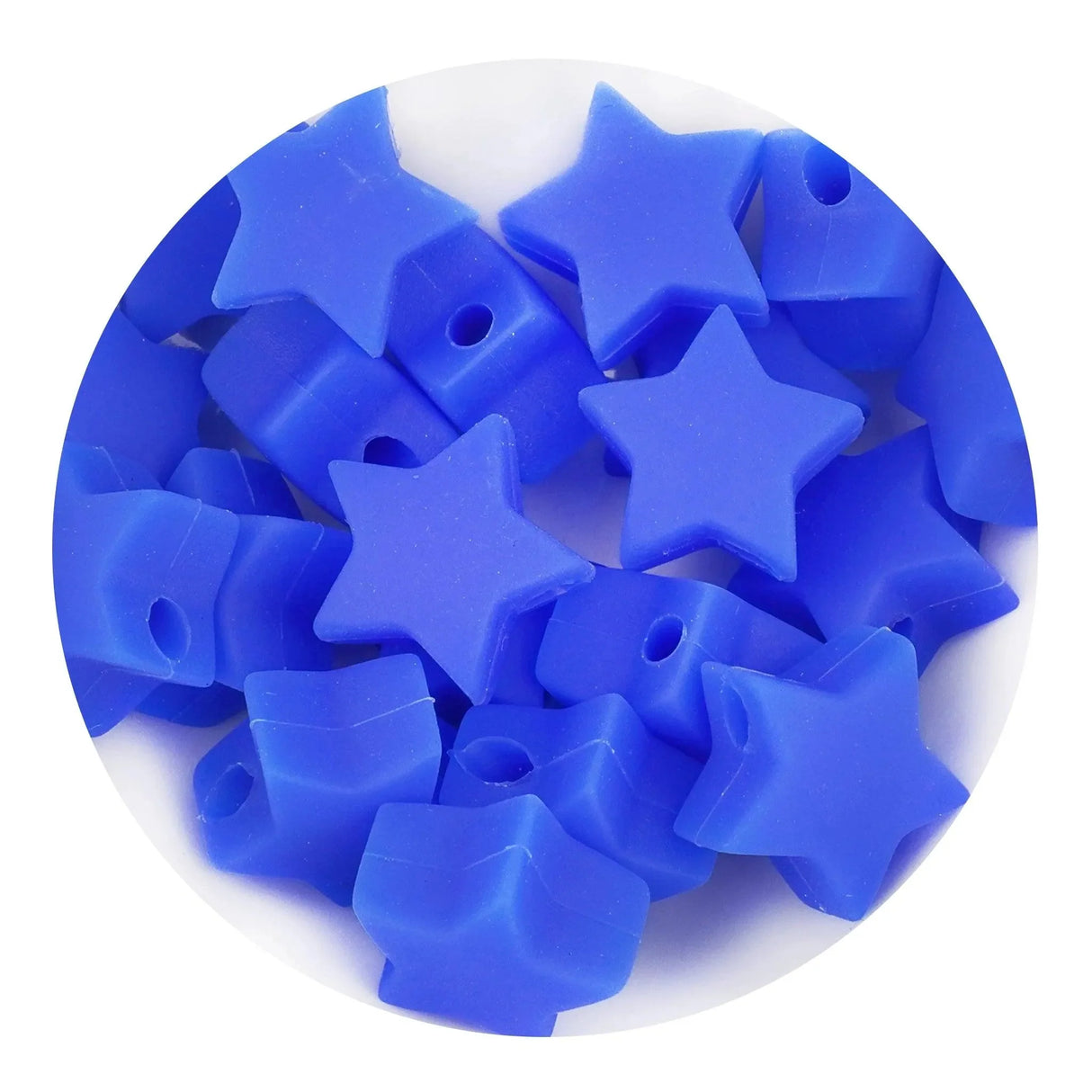 Silicone Focal Bead Star - Navy (5 Beads)